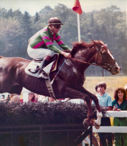 Historical photo of horse jumping at Foxfield
