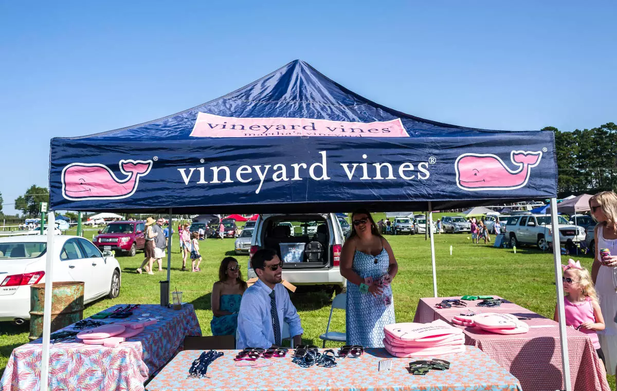 Vineyard Vines tent at Foxfield